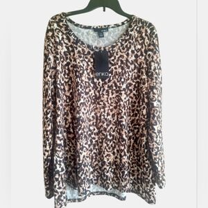 Erika Women's Leopard Print Top - Brown and Black